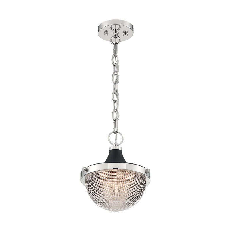 Nuvo Lighting - 60-7069 - One Light Pendant - Faro - Polished Nickel / Black