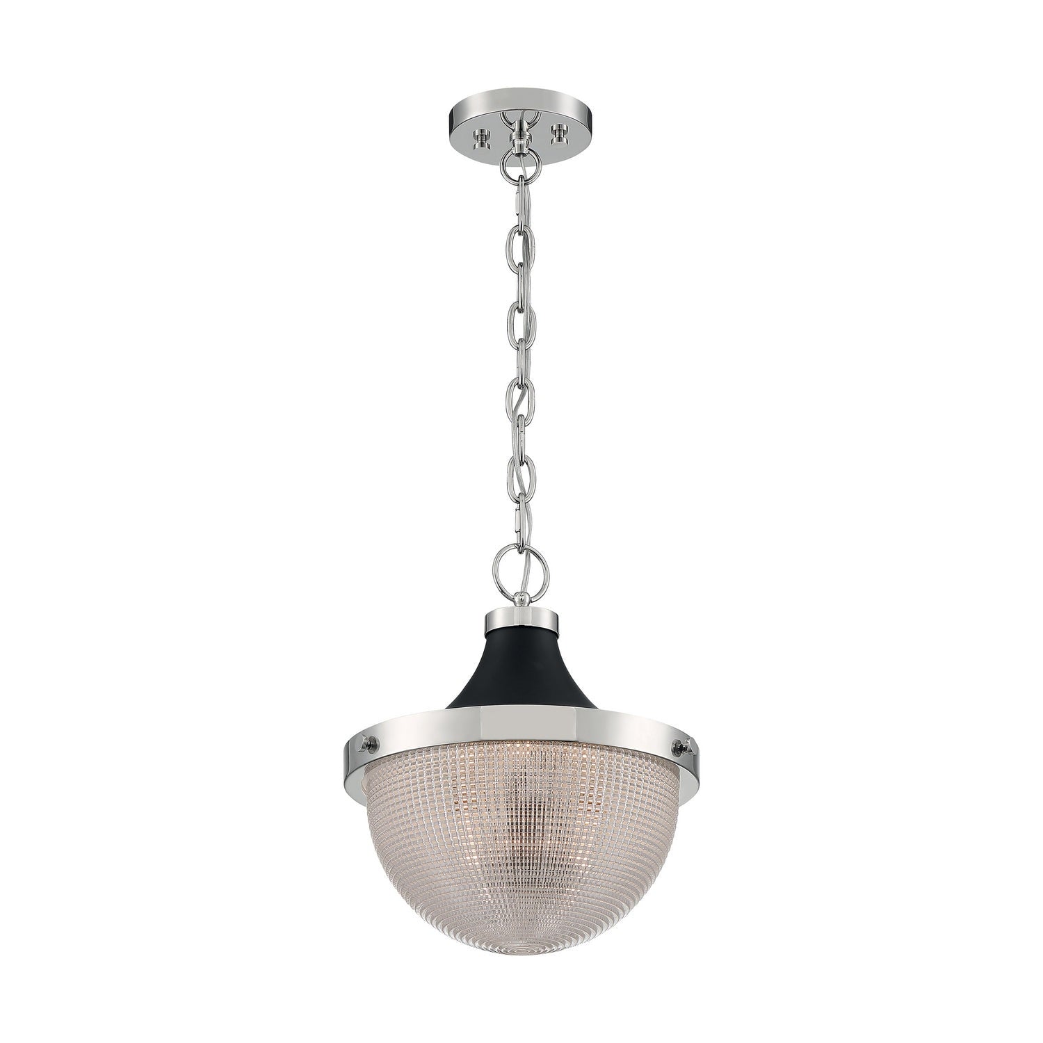 Nuvo Lighting - 60-7070 - One Light Pendant - Faro - Polished Nickel / Black