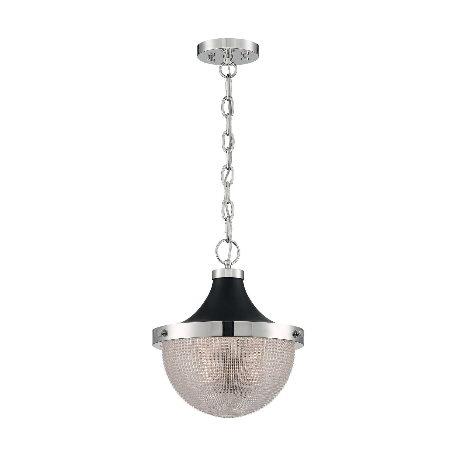 Nuvo Lighting - 60-7070 - One Light Pendant - Faro - Polished Nickel / Black