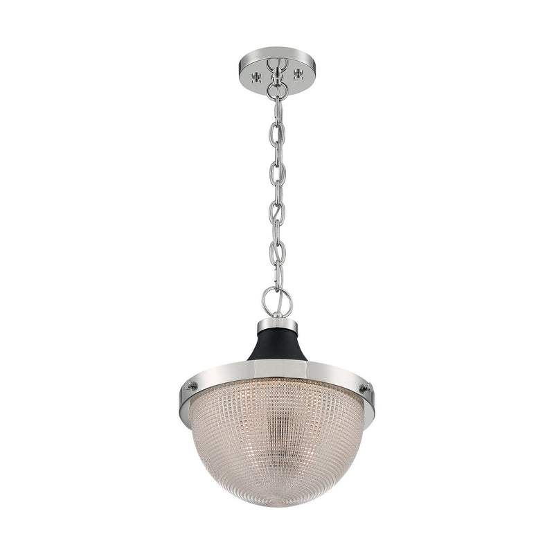 Nuvo Lighting - 60-7070 - One Light Pendant - Faro - Polished Nickel / Black