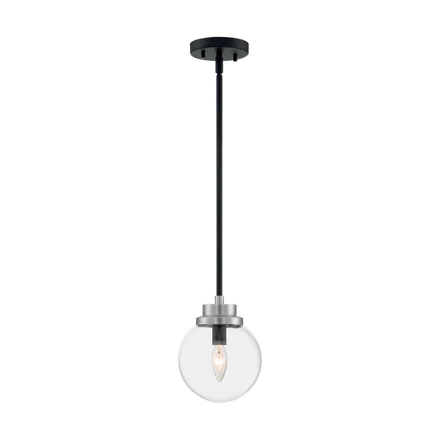 Nuvo Lighting - 60-7131 - One Light Pendant - Axis - Matte Black / Brushed Nickel