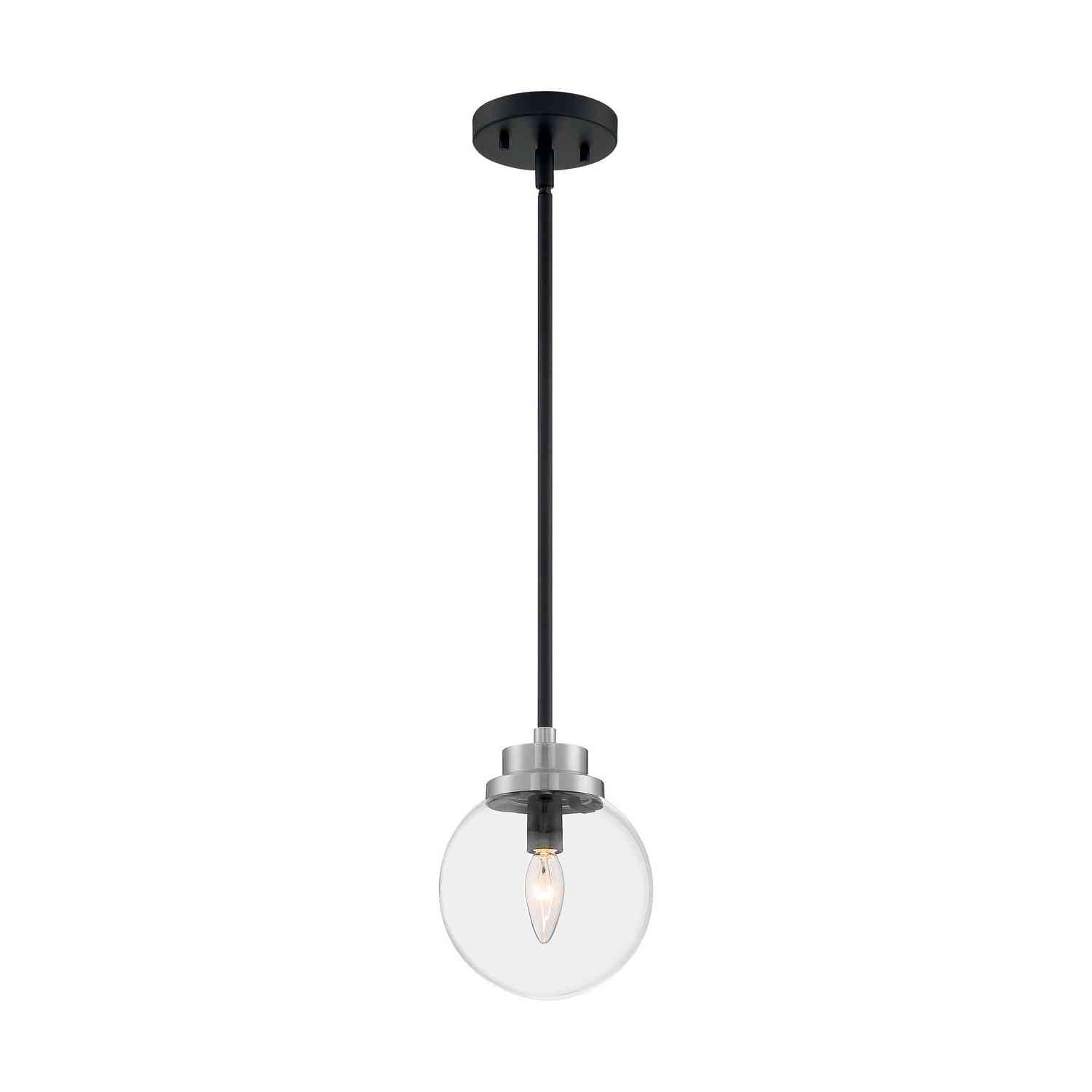 Nuvo Lighting - 60-7131 - One Light Pendant - Axis - Matte Black / Brushed Nickel