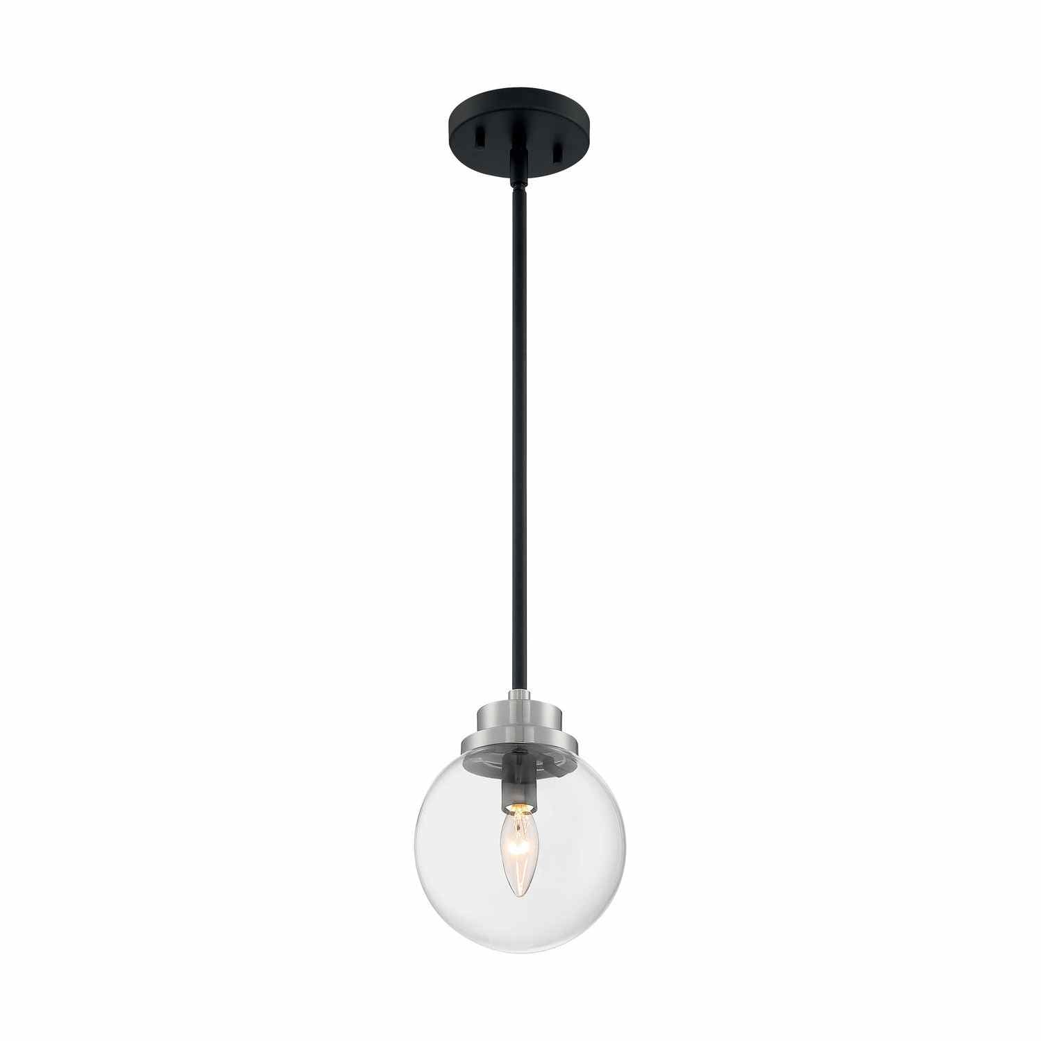 Nuvo Lighting - 60-7131 - One Light Pendant - Axis - Matte Black / Brushed Nickel