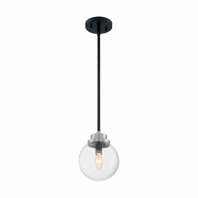 Nuvo Lighting - 60-7131 - One Light Pendant - Axis - Matte Black / Brushed Nickel