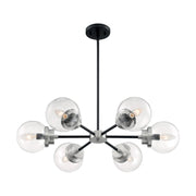Nuvo Lighting - 60-7136 - Six Light Chandelier - Axis - Matte Black / Brushed Nickel