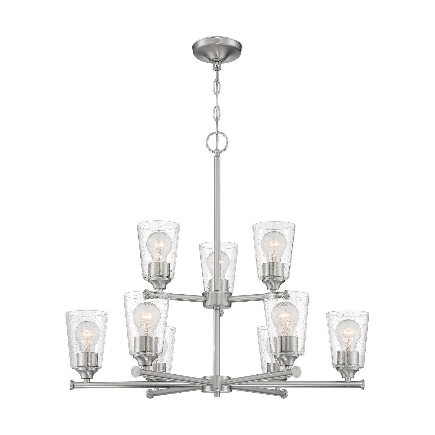 Nuvo Lighting - 60-7189 - Nine Light Chandelier - Bransel - Brushed Nickel