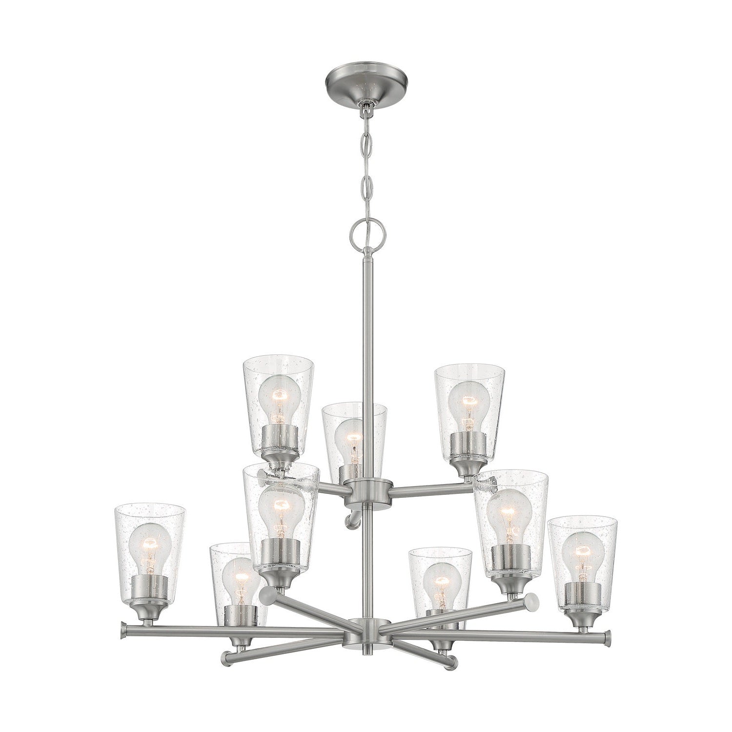 Nuvo Lighting - 60-7189 - Nine Light Chandelier - Bransel - Brushed Nickel