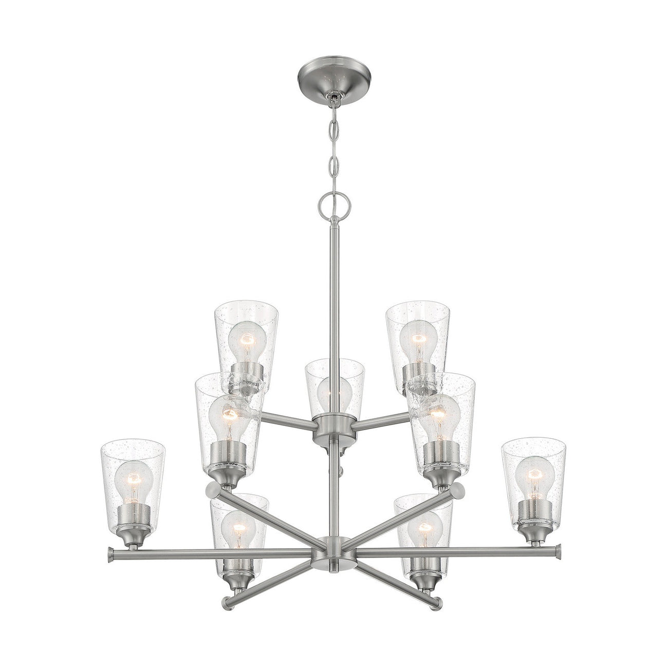 Nuvo Lighting - 60-7189 - Nine Light Chandelier - Bransel - Brushed Nickel