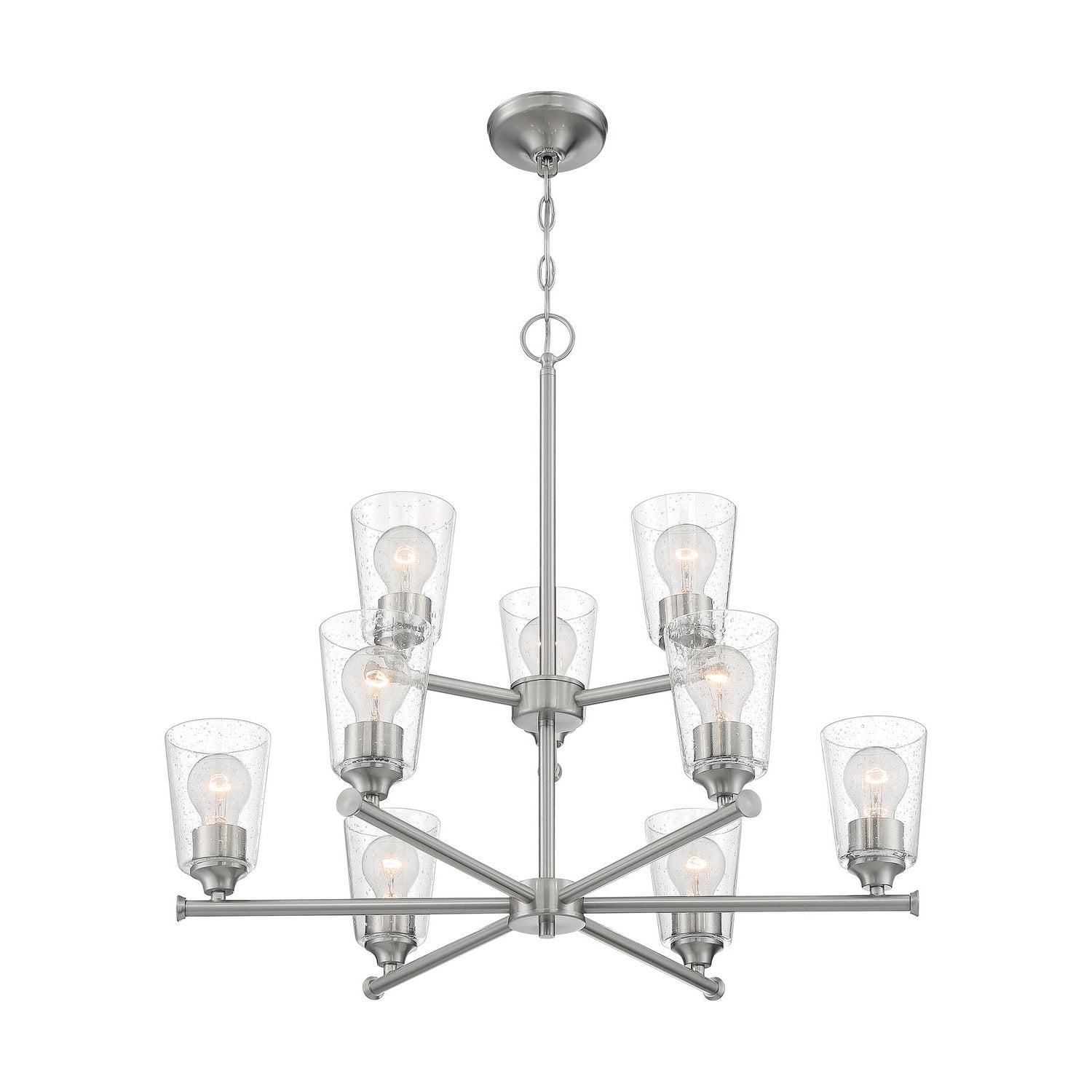 Nuvo Lighting - 60-7189 - Nine Light Chandelier - Bransel - Brushed Nickel
