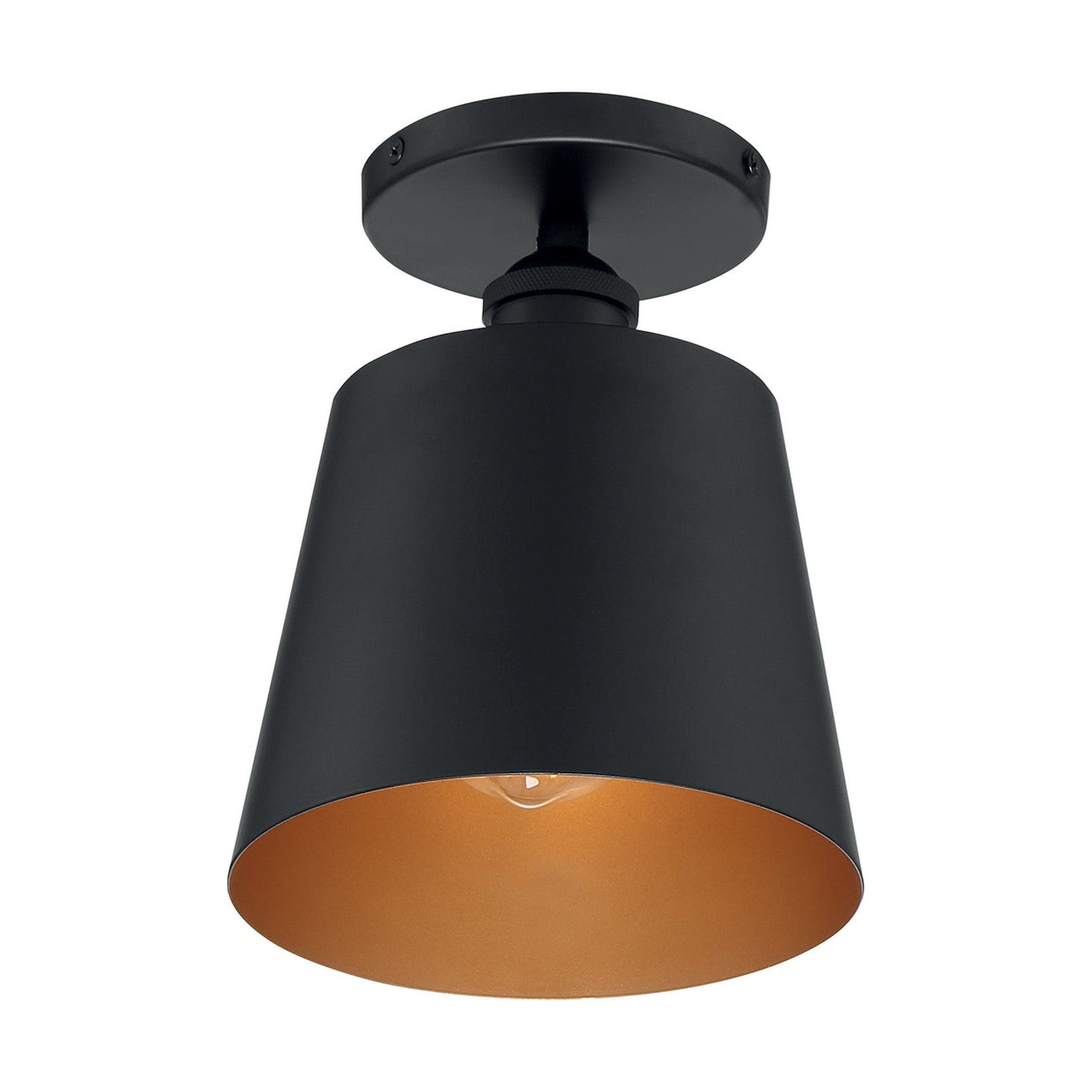 Nuvo Lighting - 60-7331 - One Light Semi Flush Mount - Motif - Black / Gold