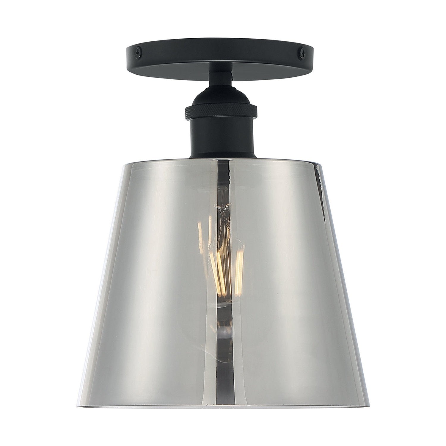 Nuvo Lighting - 60-7333 - One Light Semi Flush Mount - Motif - Black / Smoked Glass