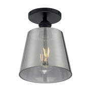 Nuvo Lighting - 60-7333 - One Light Semi Flush Mount - Motif - Black / Smoked Glass