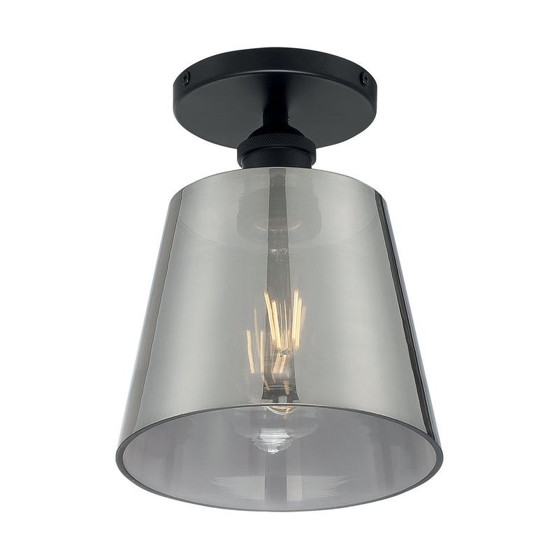Nuvo Lighting - 60-7333 - One Light Semi Flush Mount - Motif - Black / Smoked Glass