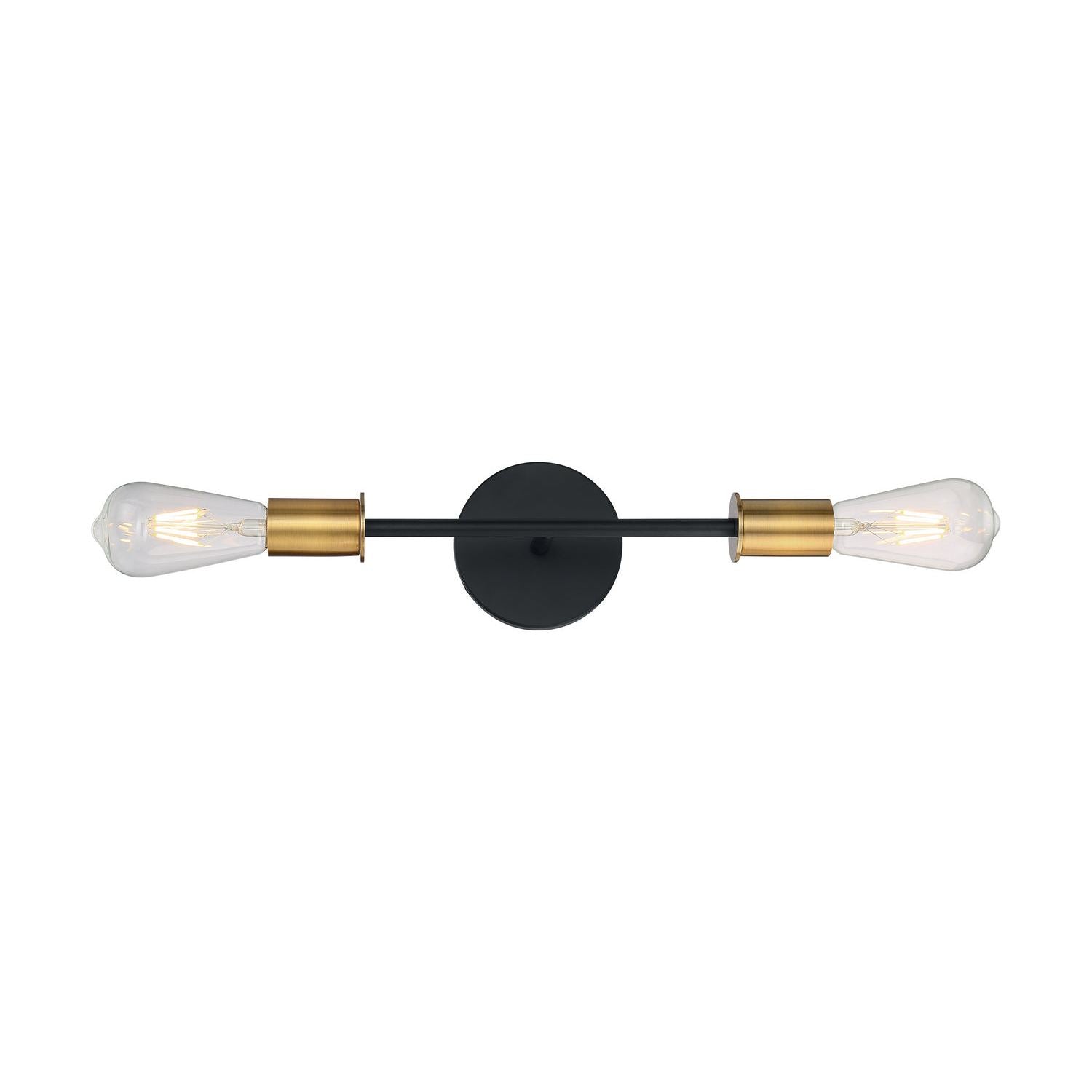 Nuvo Lighting - 60-7342 - Two Light Vanity - Ryder - Black / Brushed Brass