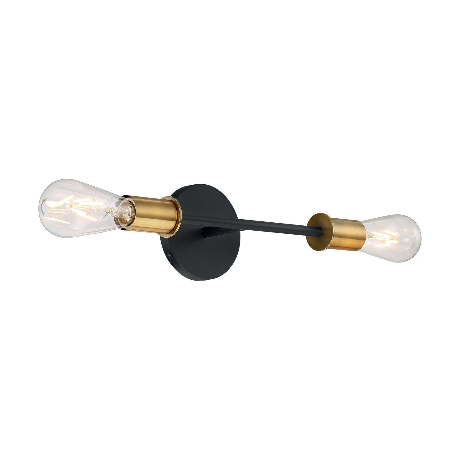Nuvo Lighting - 60-7342 - Two Light Vanity - Ryder - Black / Brushed Brass