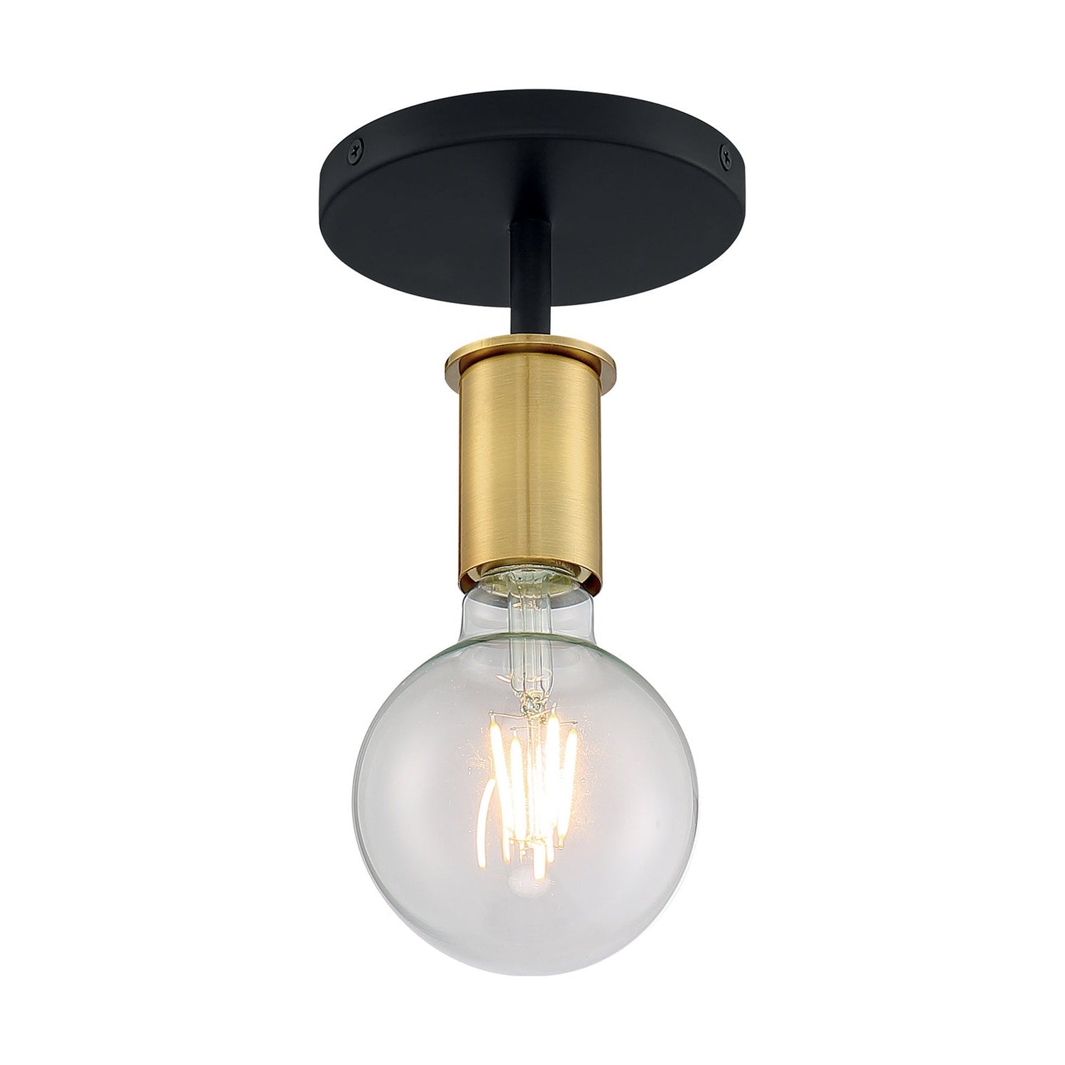 Nuvo Lighting - 60-7343 - One Light Semi Flush Mount - Ryder - Black / Brushed Brass