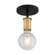 Nuvo Lighting - 60-7343 - One Light Semi Flush Mount - Ryder - Black / Brushed Brass