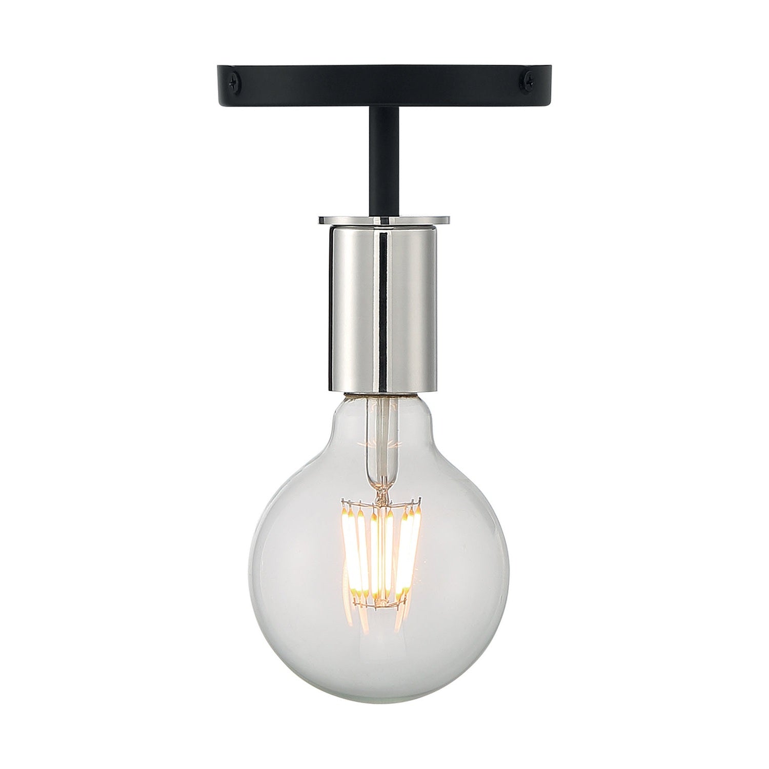 Nuvo Lighting - 60-7353 - One Light Semi Flush Mount - Ryder - Black / Polished Nickel