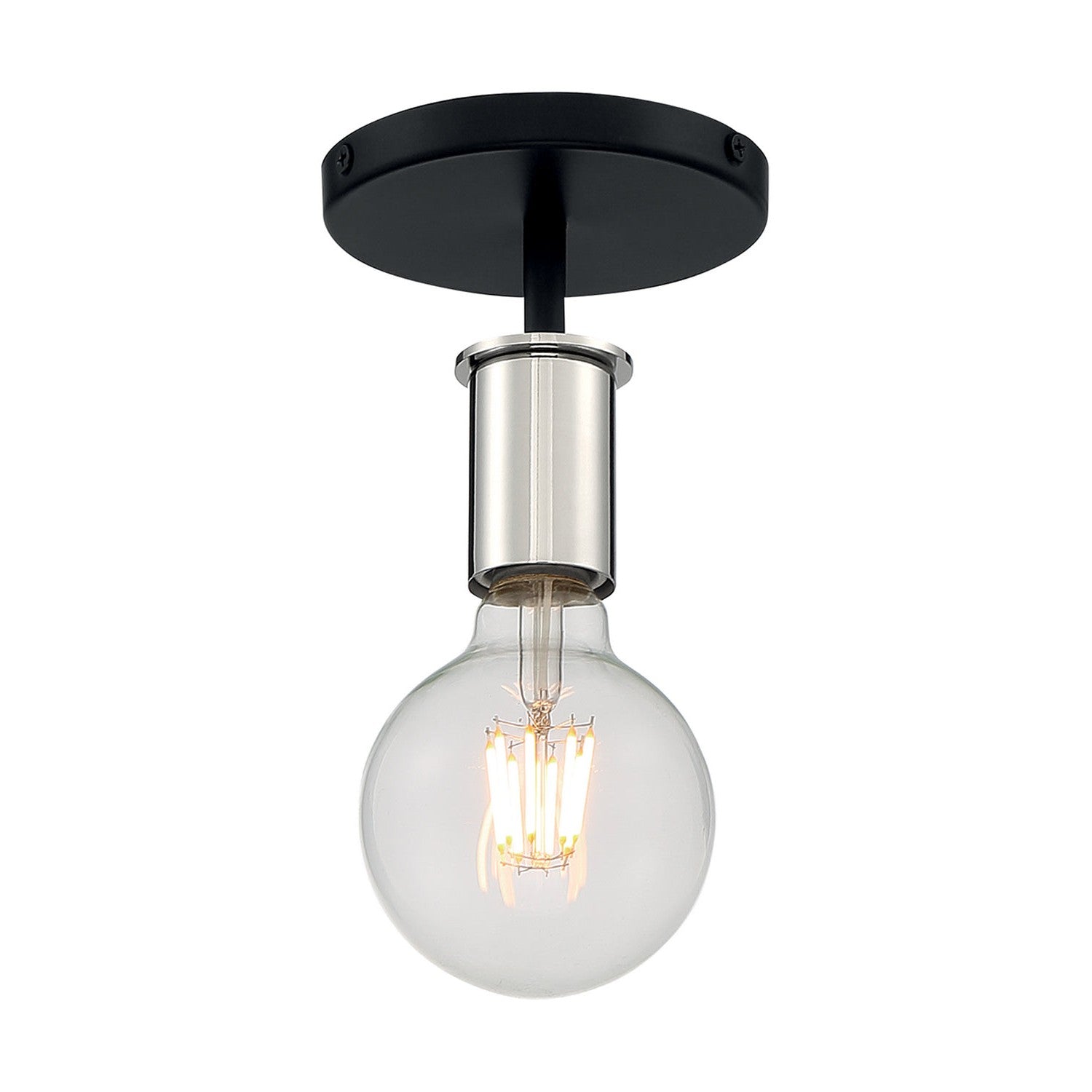 Nuvo Lighting - 60-7353 - One Light Semi Flush Mount - Ryder - Black / Polished Nickel