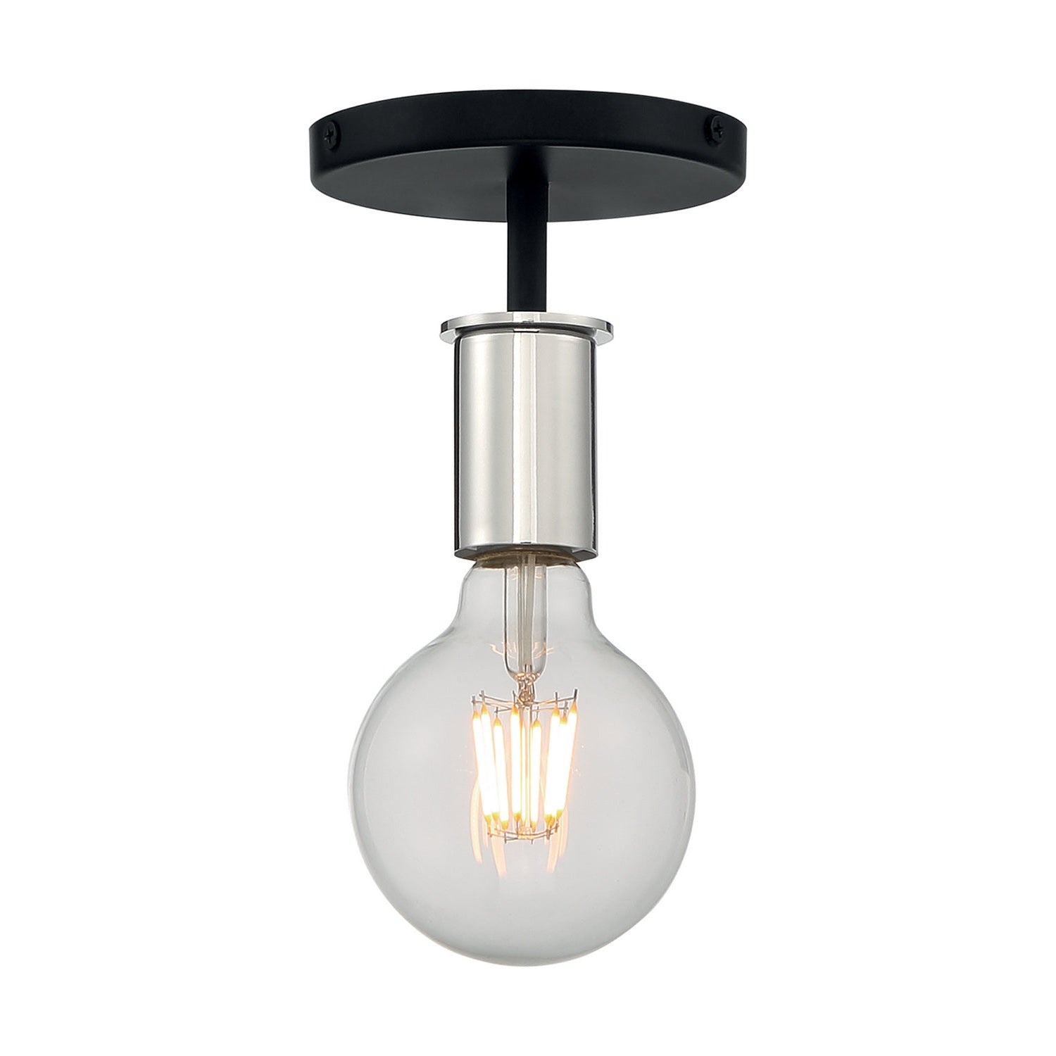 Nuvo Lighting - 60-7353 - One Light Semi Flush Mount - Ryder - Black / Polished Nickel