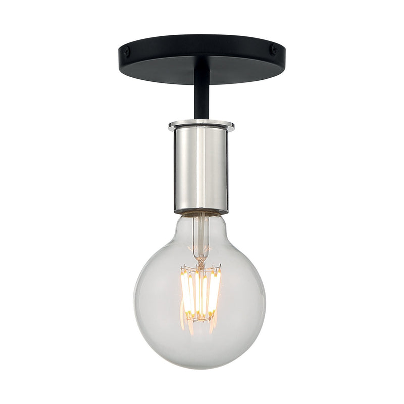 Nuvo Lighting - 60-7353 - One Light Semi Flush Mount - Ryder - Black / Polished Nickel