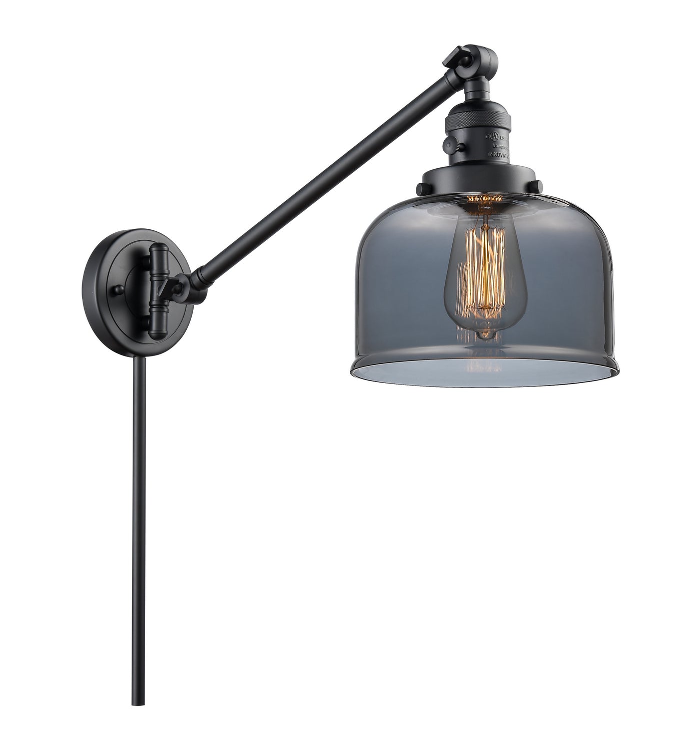 Innovations - 237-BK-G73 - One Light Swing Arm - Franklin Restoration - Matte Black