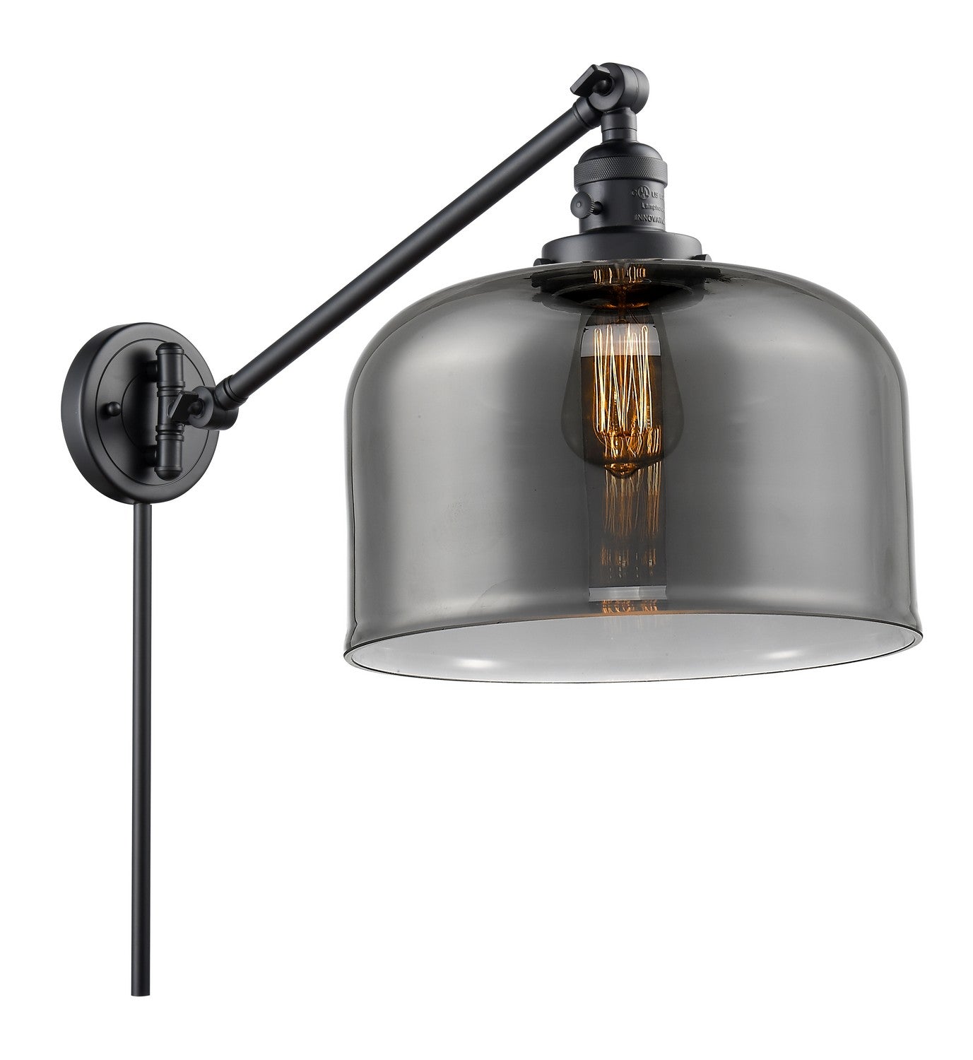 Innovations - 237-BK-G73-L - One Light Swing Arm - Franklin Restoration - Matte Black
