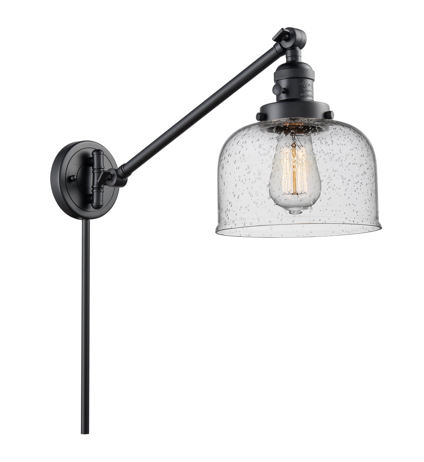 Innovations - 237-BK-G74 - One Light Swing Arm - Franklin Restoration - Matte Black