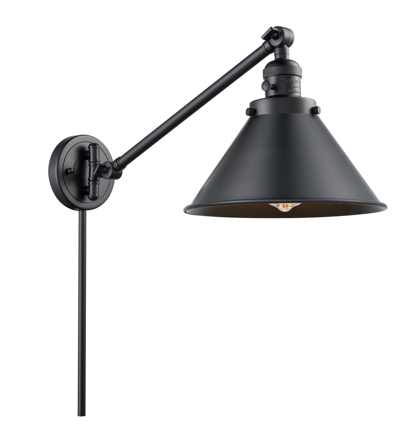 Innovations - 237-BK-M10-BK - One Light Swing Arm - Franklin Restoration - Matte Black