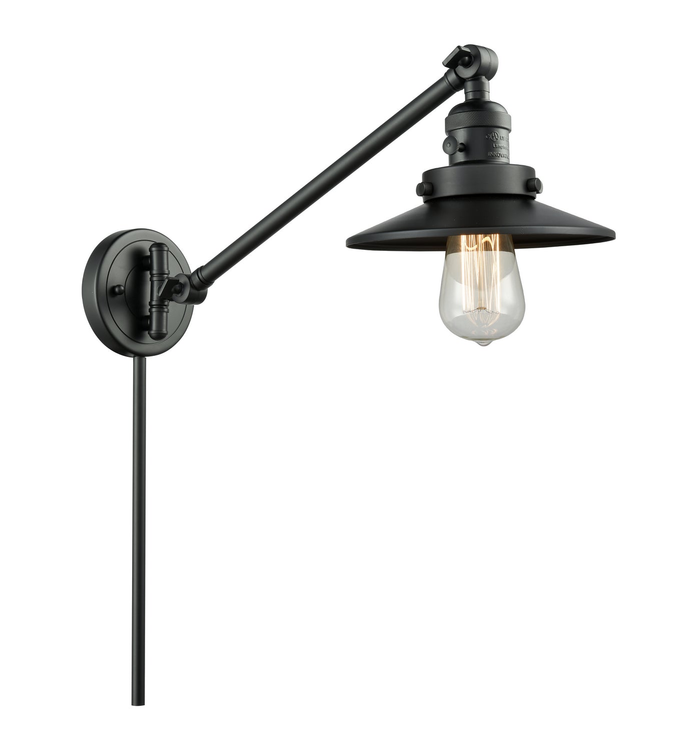 Innovations - 237-BK-M6-BK - One Light Swing Arm - Franklin Restoration - Matte Black