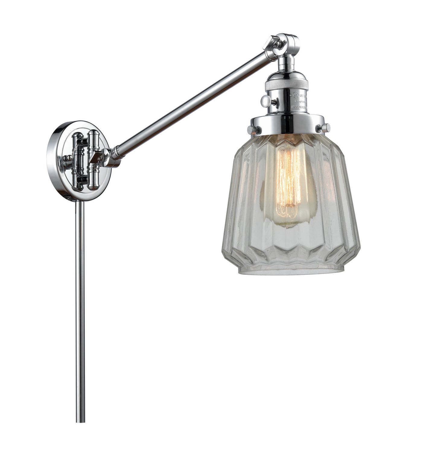 Innovations - 237-PC-G142 - One Light Swing Arm - Franklin Restoration - Polished Chrome