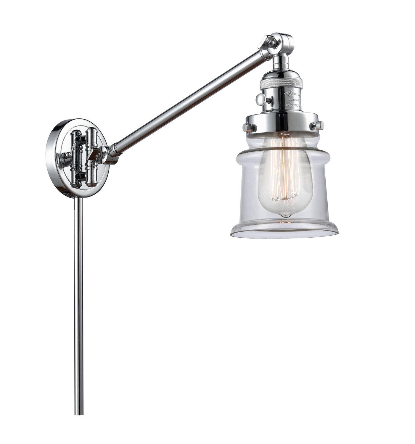 Innovations - 237-PC-G182S - One Light Swing Arm - Franklin Restoration - Polished Chrome