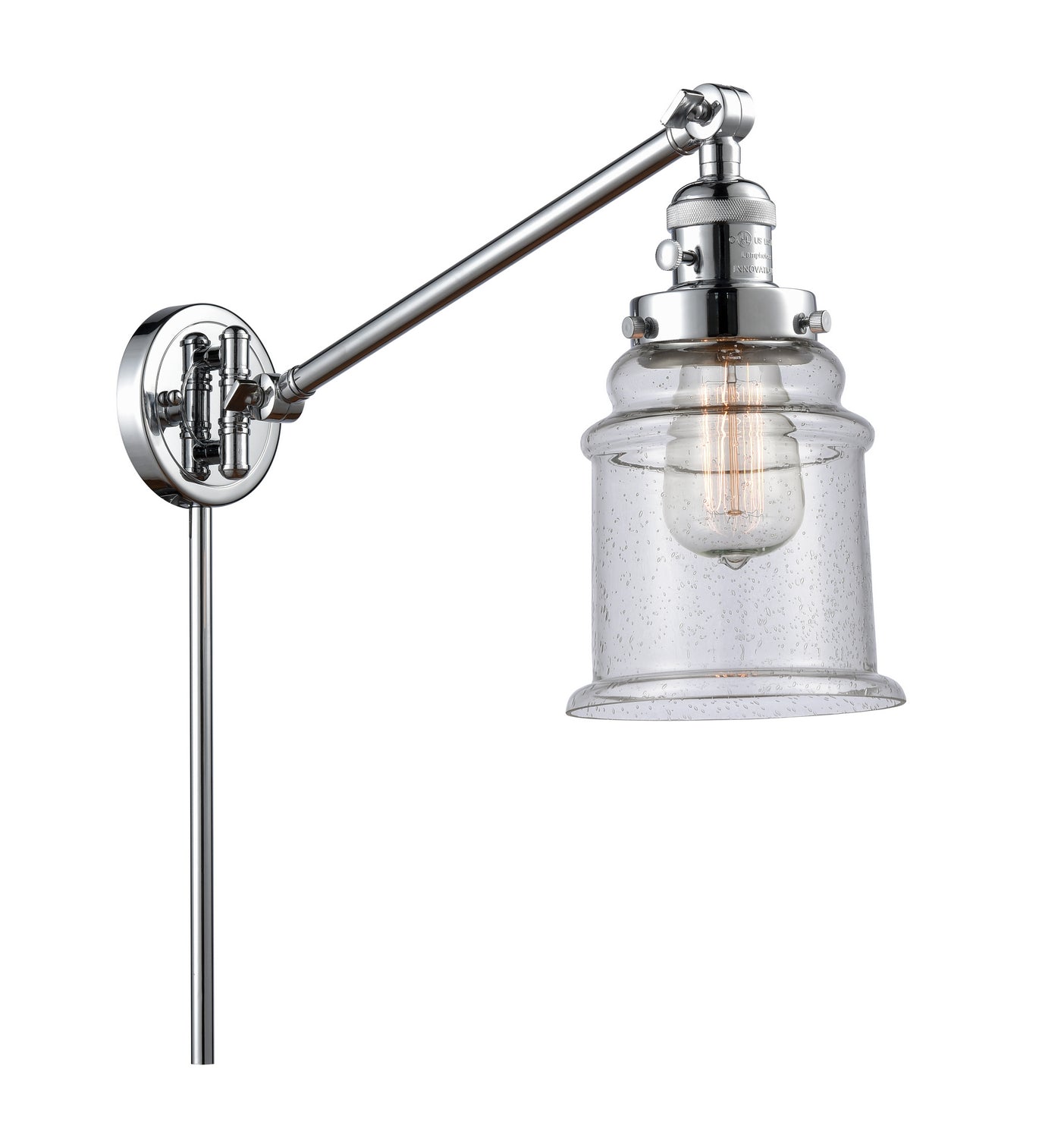Innovations - 237-PC-G184 - One Light Swing Arm - Franklin Restoration - Polished Chrome