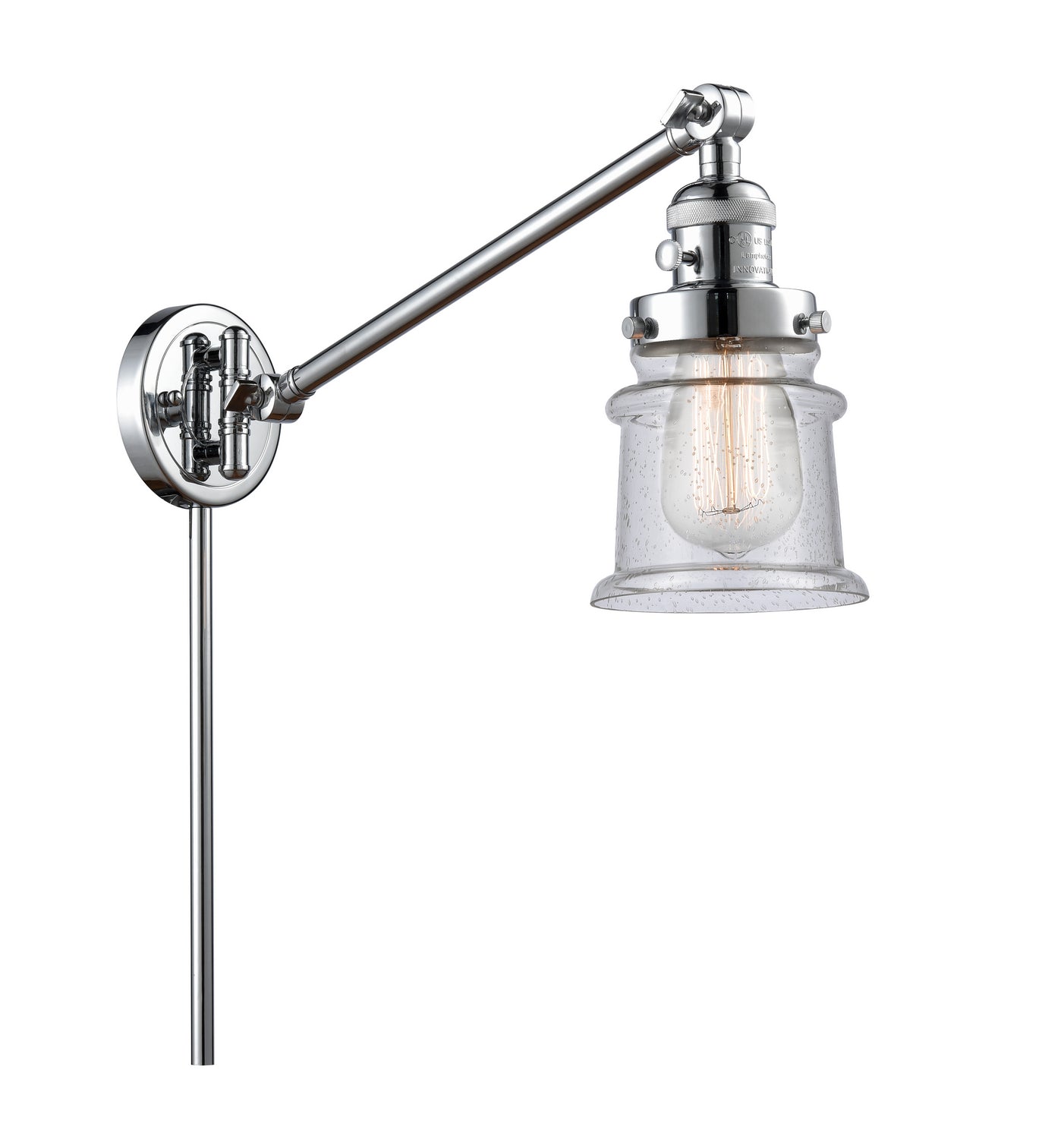 Innovations - 237-PC-G184S - One Light Swing Arm - Franklin Restoration - Polished Chrome