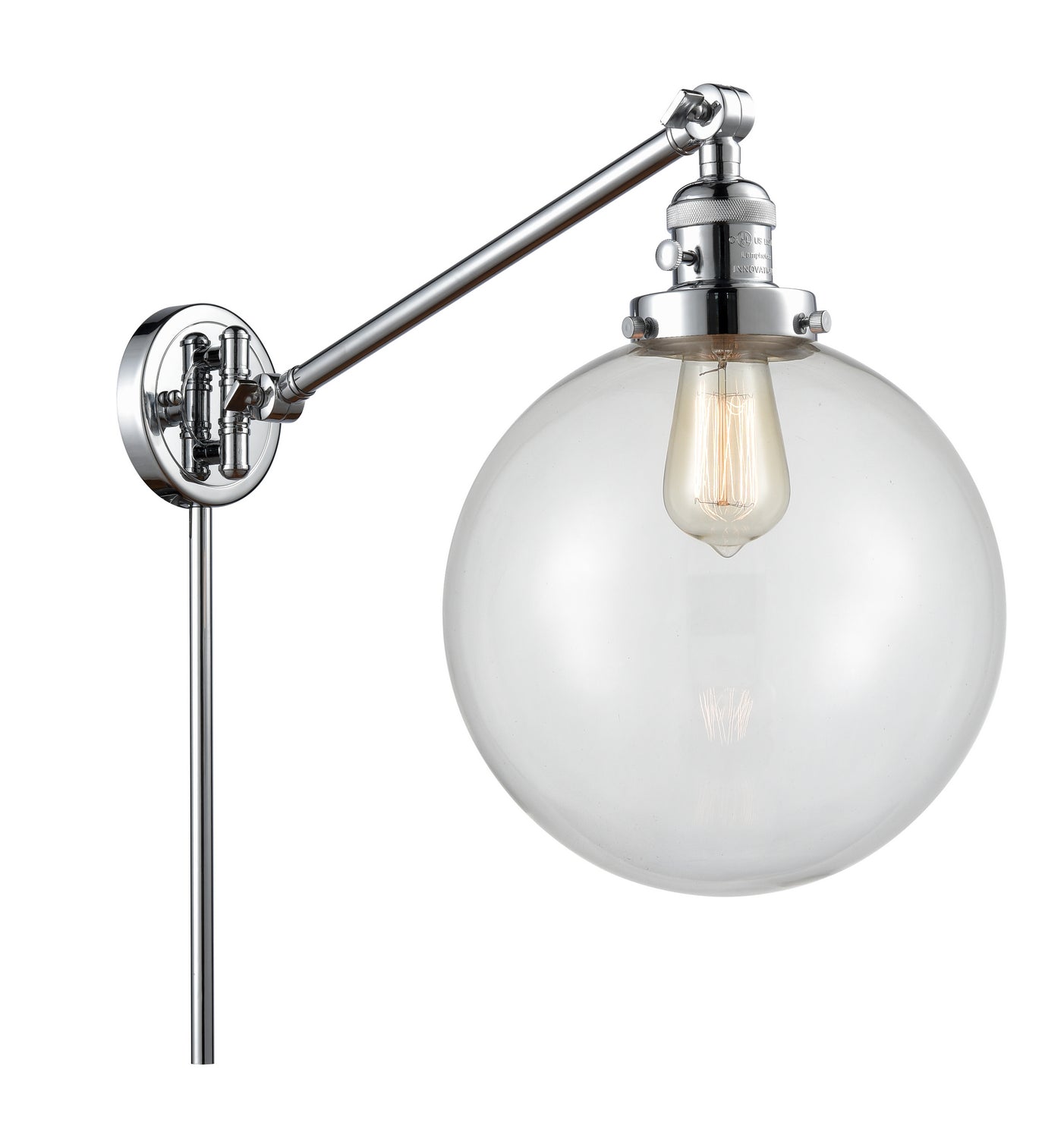 Innovations - 237-PC-G202-10 - One Light Swing Arm - Franklin Restoration - Polished Chrome