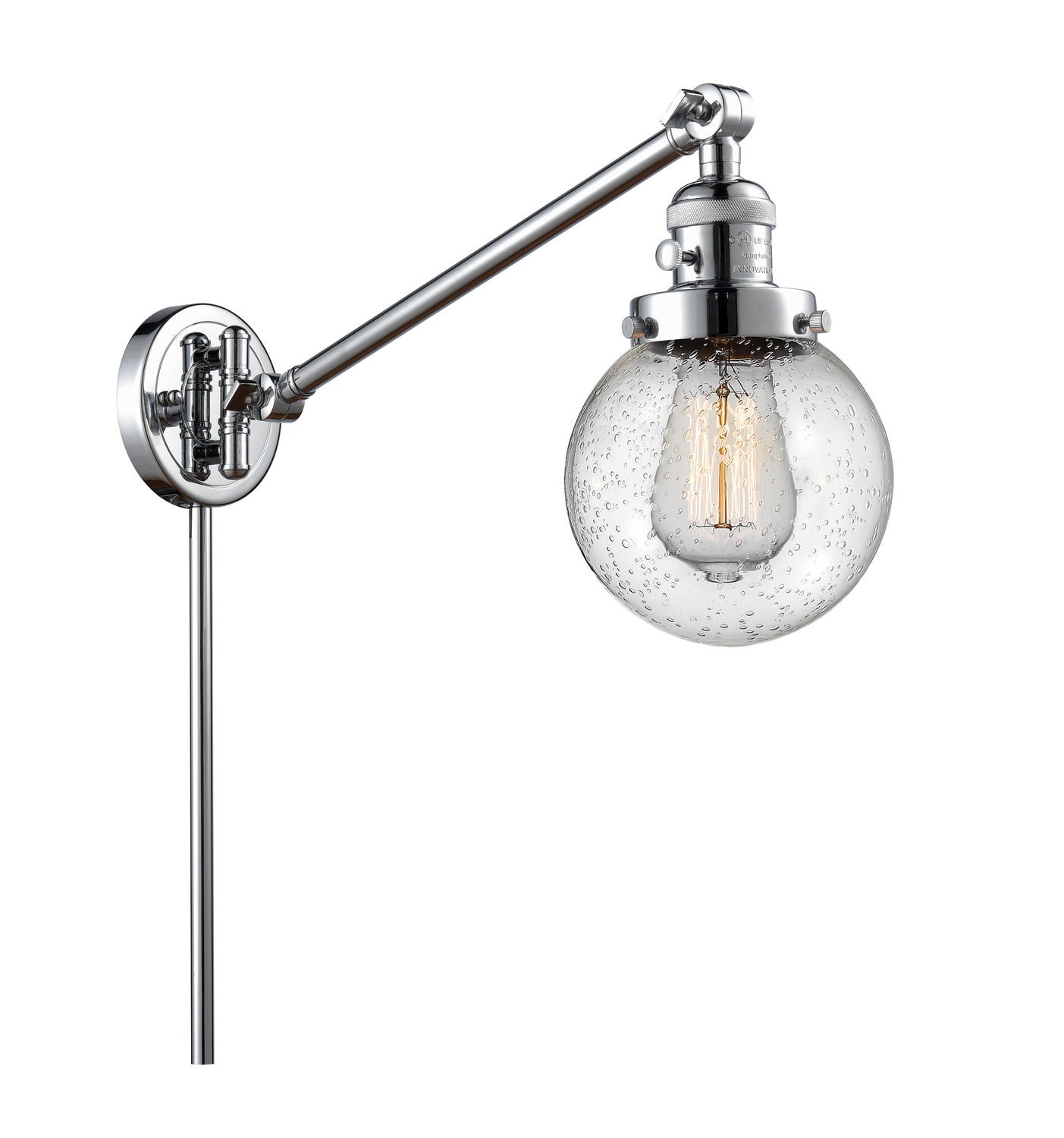 Innovations - 237-PC-G204-6 - One Light Swing Arm - Franklin Restoration - Polished Chrome