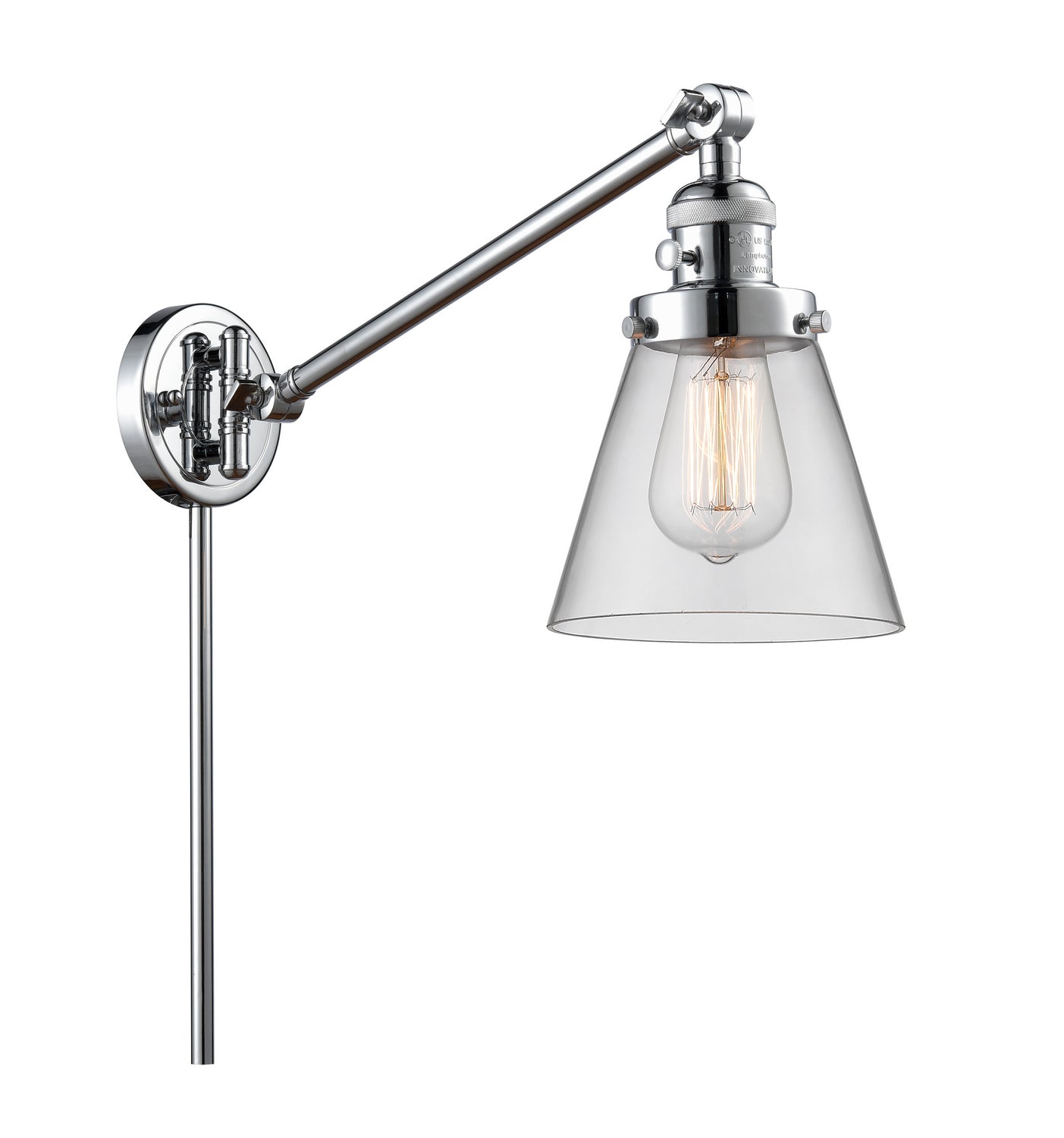 Innovations - 237-PC-G62 - One Light Swing Arm - Franklin Restoration - Polished Chrome