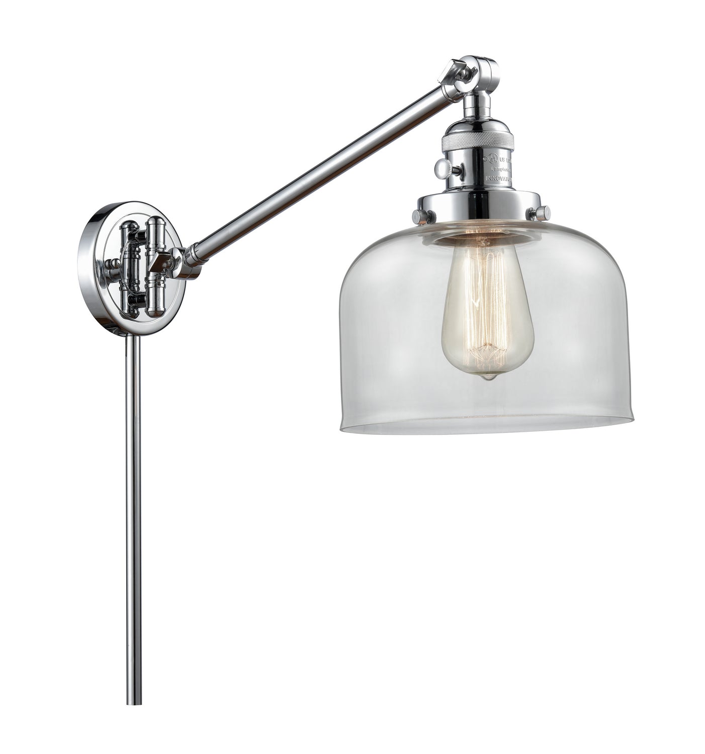 Innovations - 237-PC-G72 - One Light Swing Arm - Franklin Restoration - Polished Chrome