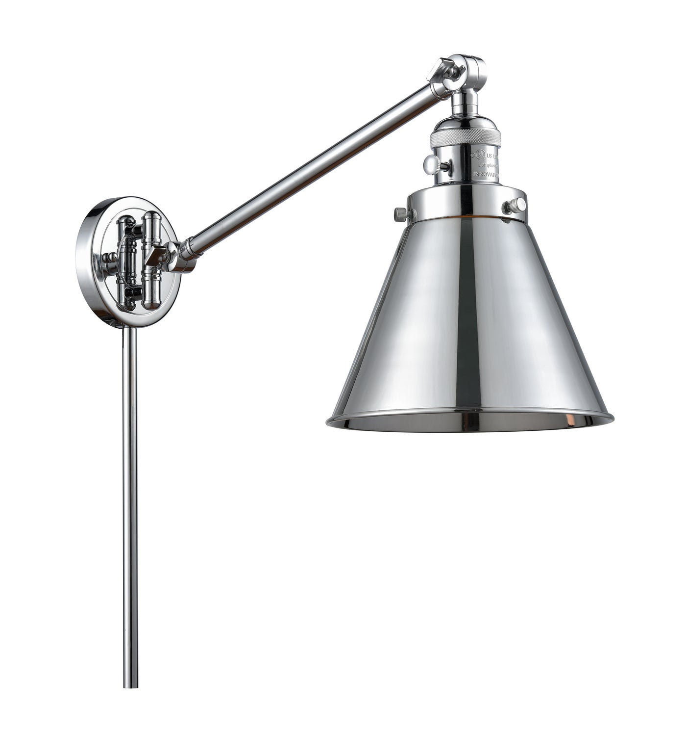 Innovations - 237-PC-M13-PC - One Light Swing Arm - Franklin Restoration - Polished Chrome