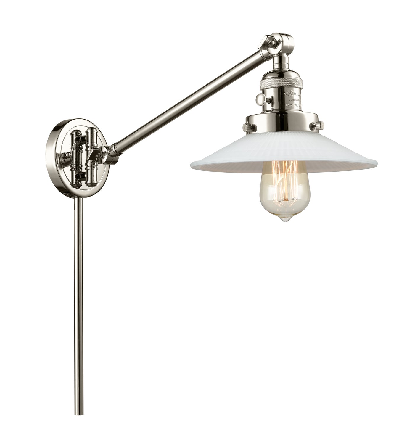 Innovations - 237-PN-G1 - One Light Swing Arm - Franklin Restoration - Polished Nickel