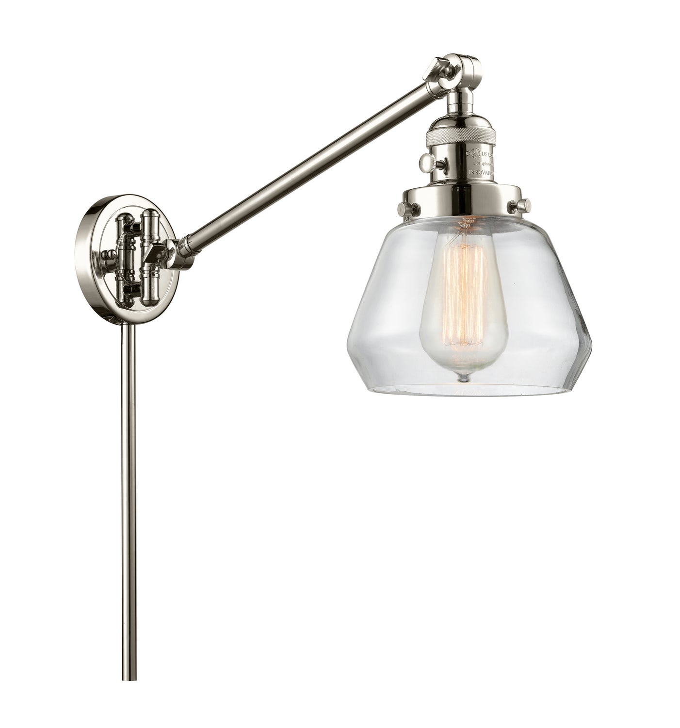 Innovations - 237-PN-G172 - One Light Swing Arm - Franklin Restoration - Polished Nickel