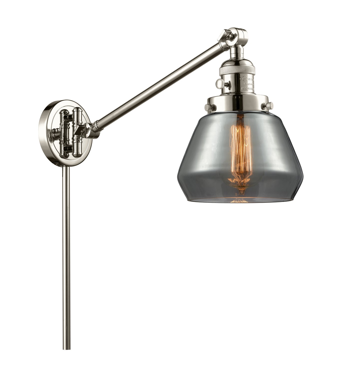Innovations - 237-PN-G173 - One Light Swing Arm - Franklin Restoration - Polished Nickel