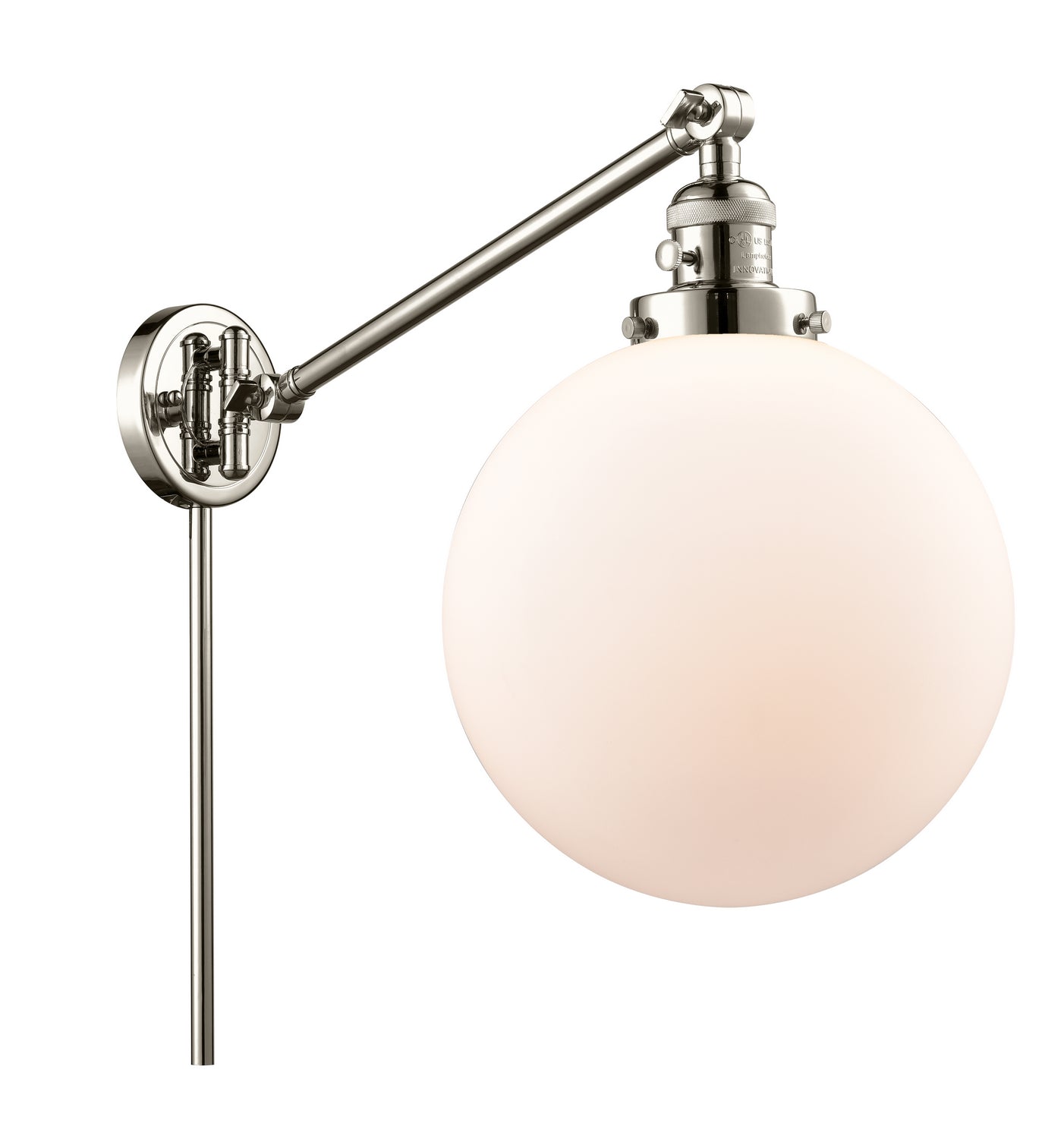 Innovations - 237-PN-G201-10 - One Light Swing Arm - Franklin Restoration - Polished Nickel