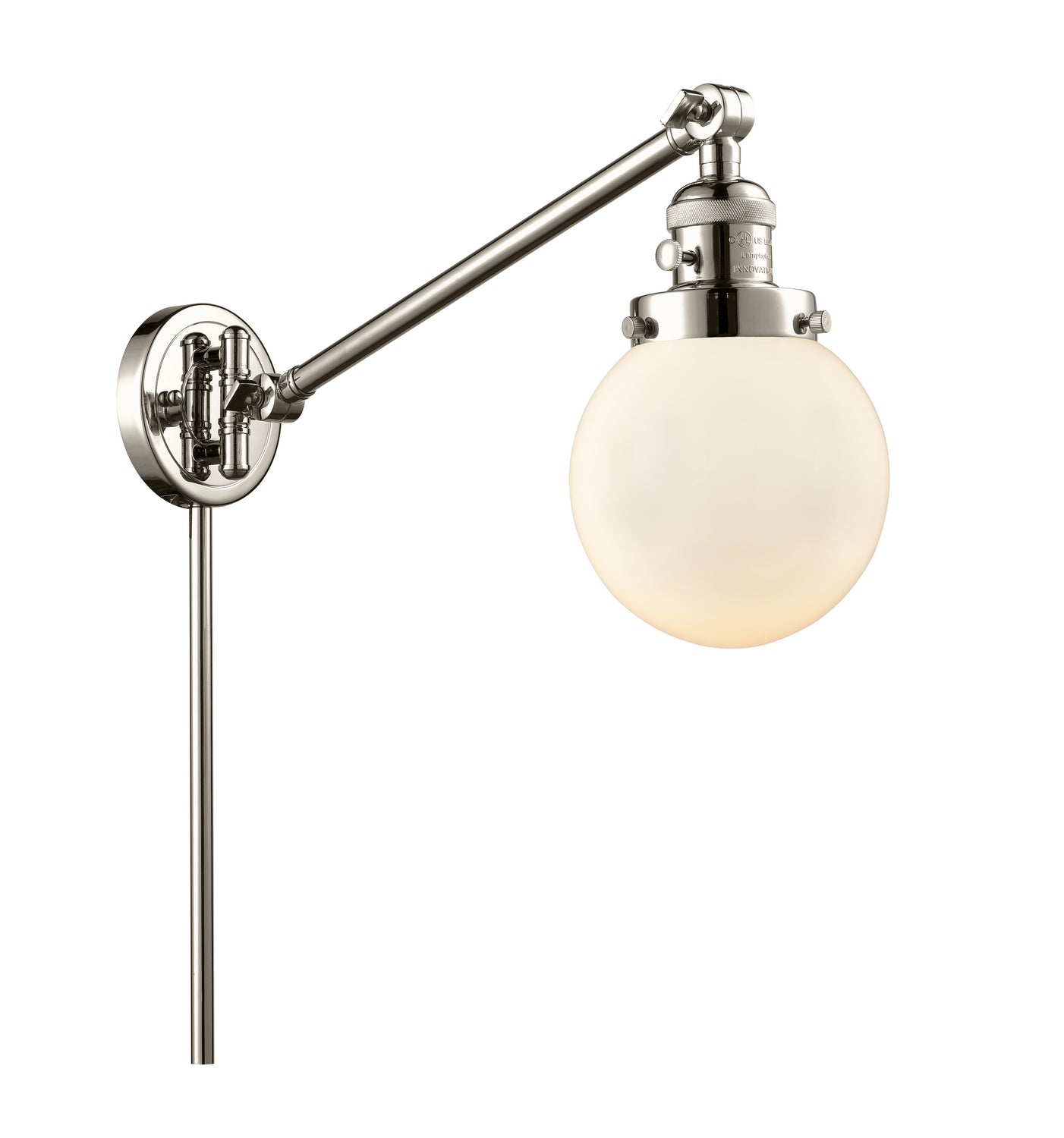 Innovations - 237-PN-G201-6 - One Light Swing Arm - Franklin Restoration - Polished Nickel