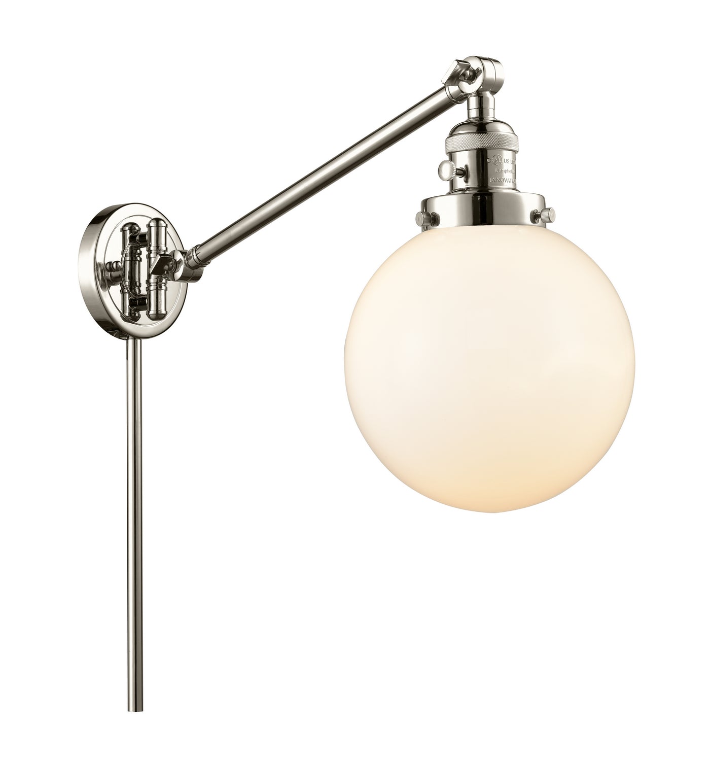 Innovations - 237-PN-G201-8 - One Light Swing Arm - Franklin Restoration - Polished Nickel