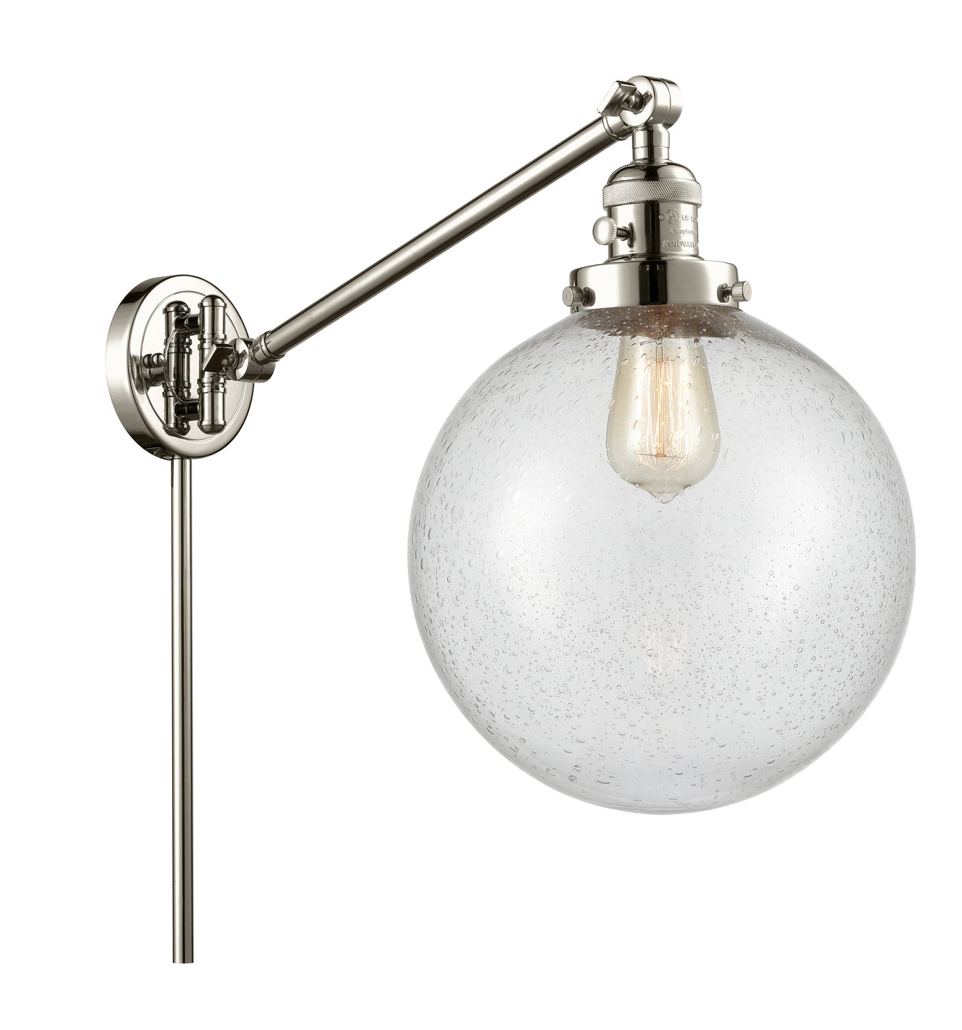 Innovations - 237-PN-G204-10 - One Light Swing Arm - Franklin Restoration - Polished Nickel
