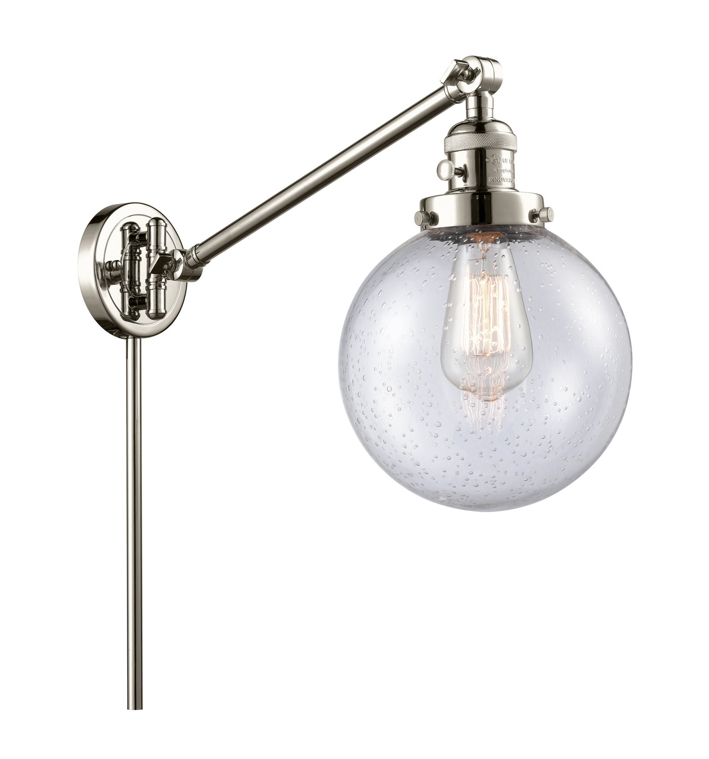Innovations - 237-PN-G204-8 - One Light Swing Arm - Franklin Restoration - Polished Nickel