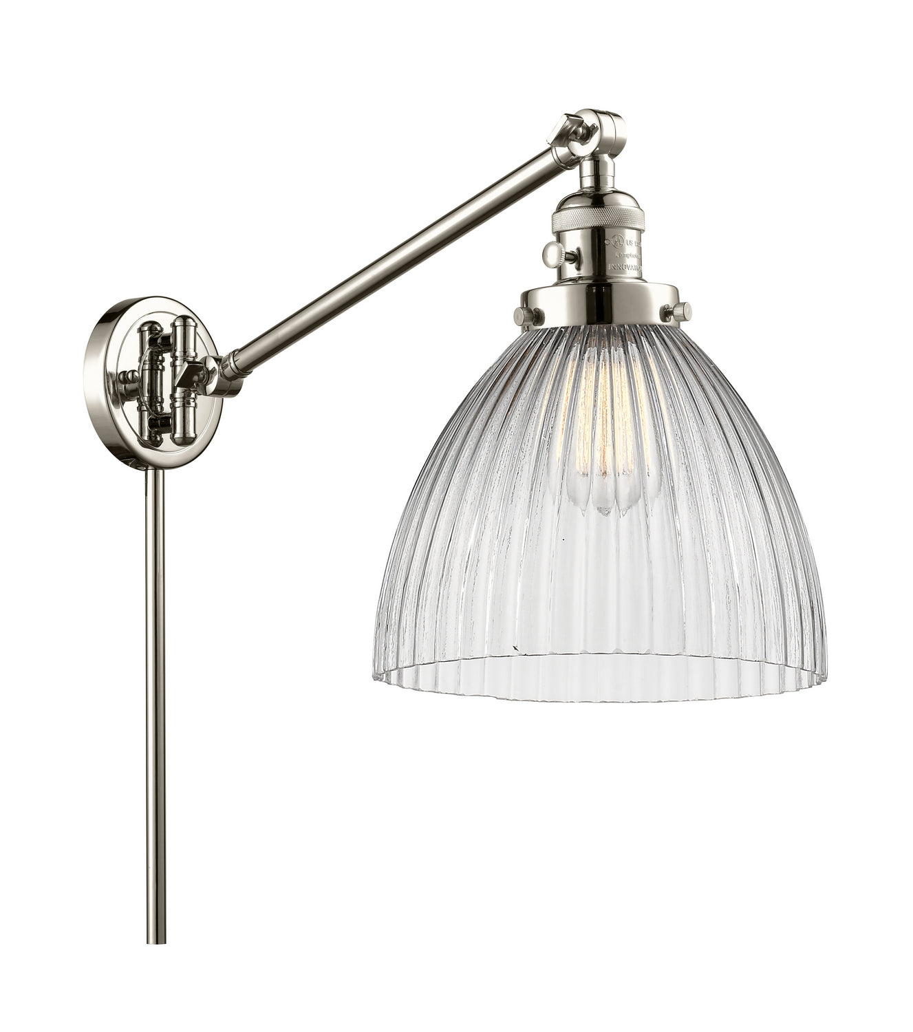 Innovations - 237-PN-G222 - One Light Swing Arm - Franklin Restoration - Polished Nickel