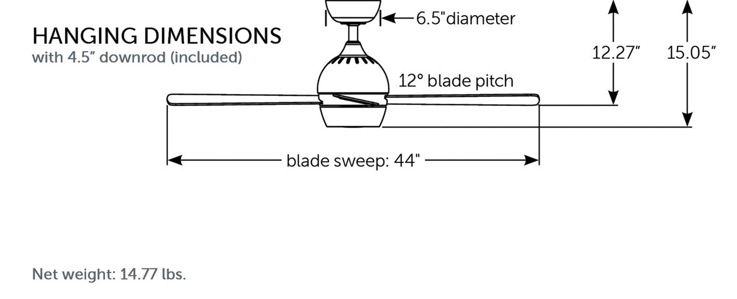 Fanimation - FP7644BS - 44"Ceiling Fan - Kwad 44 - Brushed Satin Brass