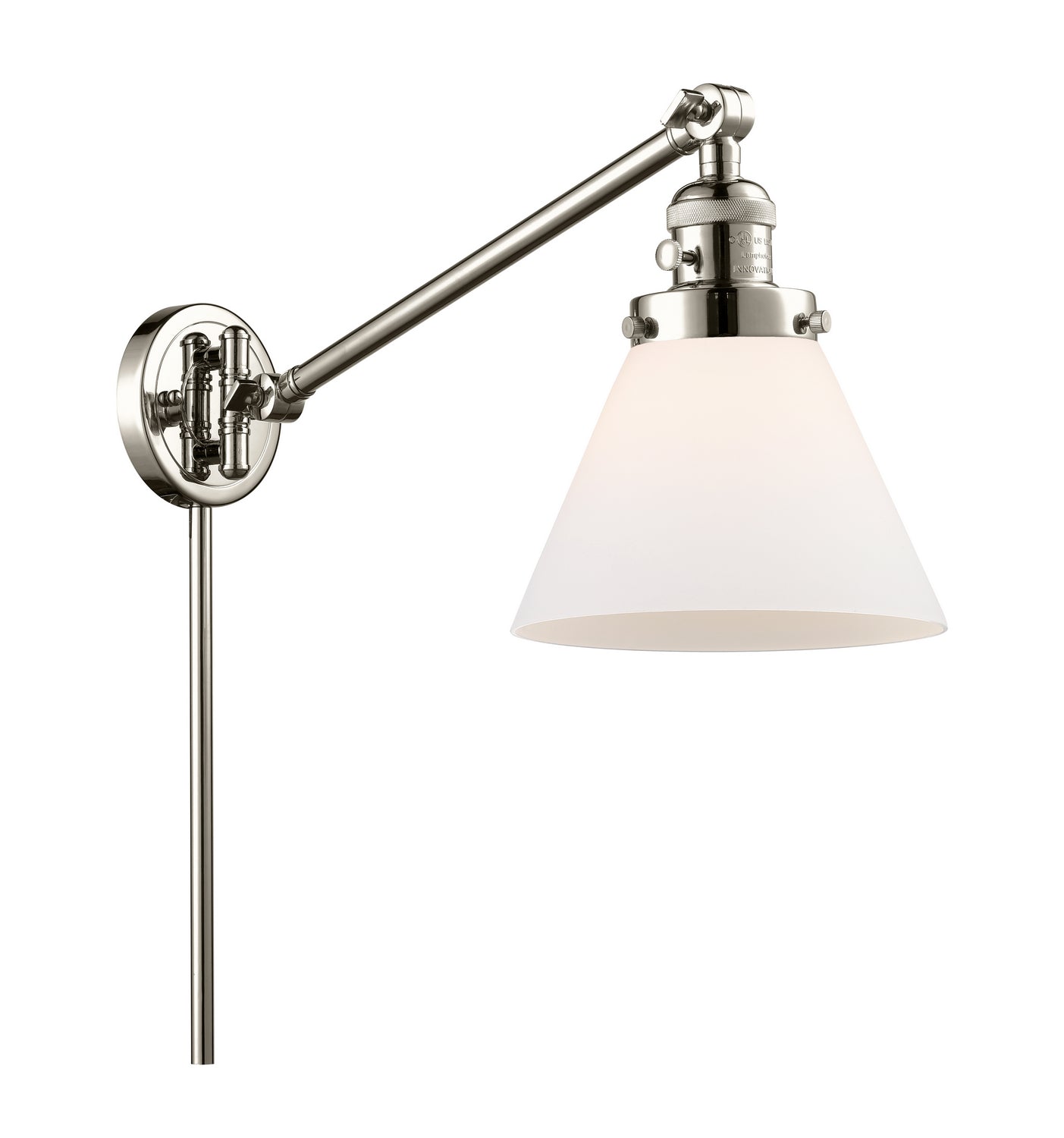 Innovations - 237-PN-G41 - One Light Swing Arm - Franklin Restoration - Polished Nickel